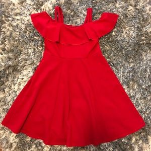 Love, Nickie Lew Red Off the Shoulder Dress
